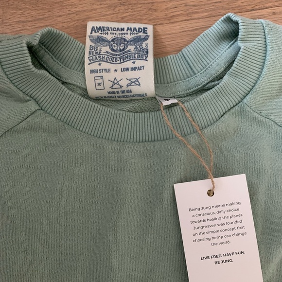 Jungmaven stained glass alpine raglan sweatshirt small clay green/mint - Picture 10 of 15